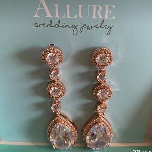 Rose gold wedding earrings